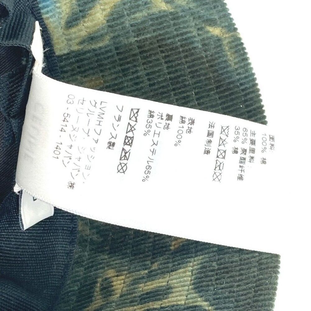 CELINE Corduroy tie-dye logo hat Bucket hat cotton Green - Picture 7 of 8